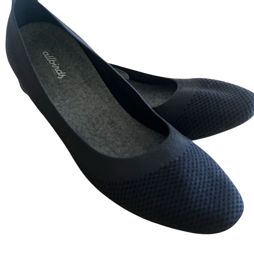 Allbirds Shoes Size 10.5 Tree Breezers Ballet Flats Blue Knit Slip On Shoes